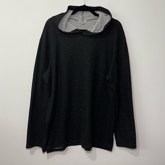 One Bone men's black salt and pepper long sleeve hooded long sleeve casual top 0 - Picture 1 of 8